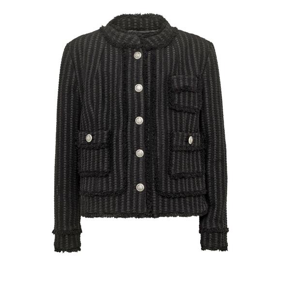 SAND Copenhagen Chili Tweed Jacket Size 38 Black Fringe - Picture 1 of 16